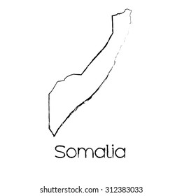 A Scribbled Shape of the Country of Somalia
