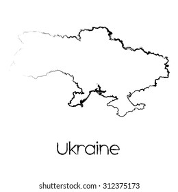 A Scribbled Shape of the Country of Ukraine