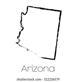 A Scribbled Shape Of The State Of Arizona