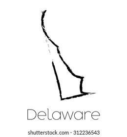 A Scribbled shape of the State of Delaware