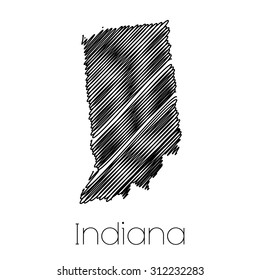 A Scribbled shape of the State of Indiana