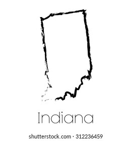 A Scribbled shape of the State of Indiana