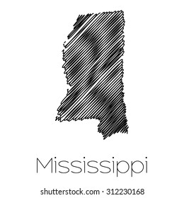 A Scribbled shape of the State of Mississippi