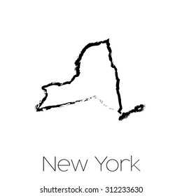 A Scribbled shape of the State of New York
