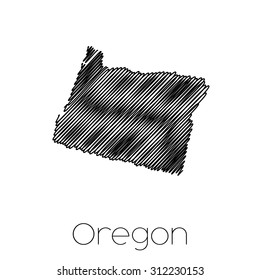 A Scribbled shape of the State of Oregon