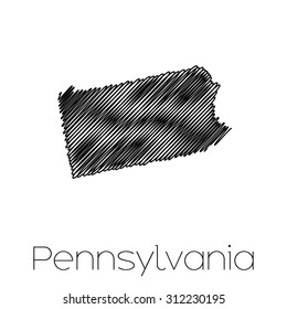 A Scribbled shape of the State of Pennsylvania