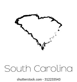 A Scribbled shape of the State of South Carolina