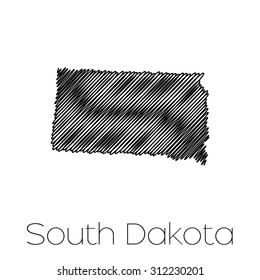 A Scribbled shape of the State of South Dakota
