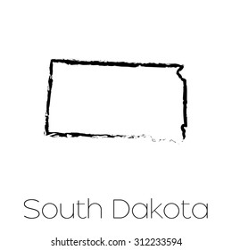 A Scribbled shape of the State of South Dakota