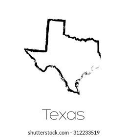 A Scribbled shape of the State of Texas