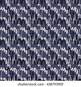 Scribbled strokes on blue.Hand drawn with ink seamless background. Seamless patter. Fabric design. Textile collection.