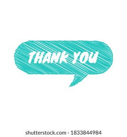 Scribbled Thank You Speech Bubble