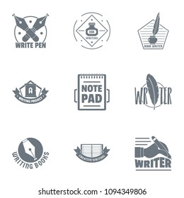 Scribbler logo set. Simple set of 9 scribbler vector logo for web isolated on white background