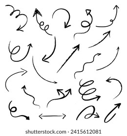 Scribbles arrows vector arrows set