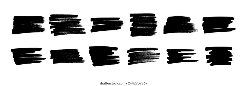 Scribbles with a black marker. Set of doodle style various scribbles. Black hand drawn design elements on white background. Vector illustration