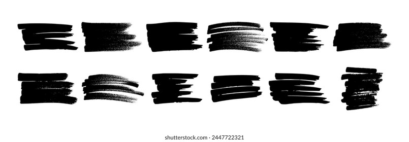 Scribbles with a black marker. Set of doodle style various scribbles. Black hand drawn design elements on white background. Vector illustration