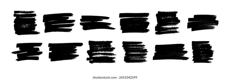 Scribbles with a black marker. Set of doodle style various scribbles. Black hand drawn design elements on white background. Vector illustration