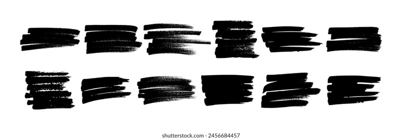 Scribbles with a black marker. Set of doodle style various scribbles. Black hand drawn design elements on white background. Vector illustration