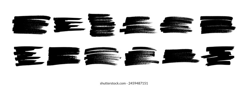 Scribbles with a black marker. Set of doodle style various scribbles. Black hand drawn design elements on white background. Vector illustration
