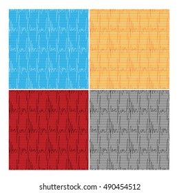 scribbles colorful vector seamless patterns set. Elements for your design. Eps10