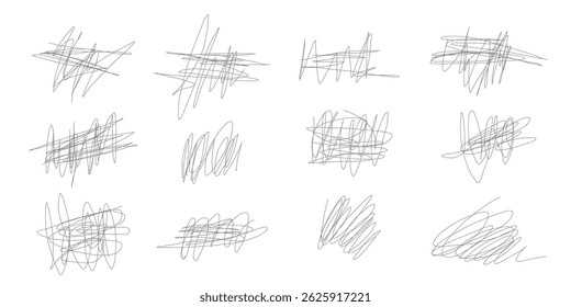 Scribbles Hand drawn  collection of underline and highlight lines.Trendy Vector elements 