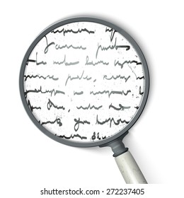 Scribbles into a magnifying glass