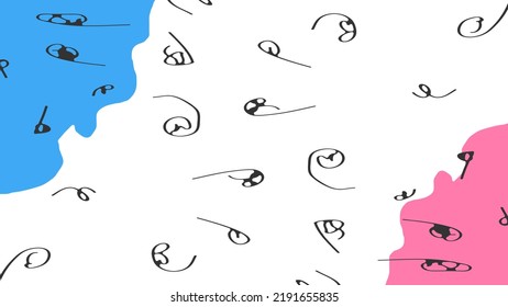Kreide, unregelmäßiger, doodle abstrakter Hintergrund. Vektorgrafik-Design