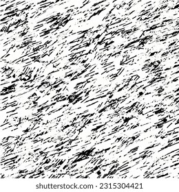 Scribbles, marks, hatch, strokes, drawn with black at random, on paper or another white backing. Scratched wall. Vector seamless.