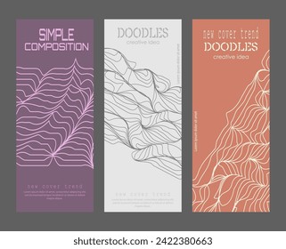 Scribbles. Template for abstract trending covers, banners, posters, brochures, magazines. Modern creative catalog idea, interior and decor design