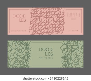 Scribbles. The template of the new trend covers, banners, posters, brochures, magazines. Creative idea of the catalog, interior design and decor