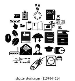 Scribe icons set. Simple set of 25 scribe vector icons for web isolated on white background
