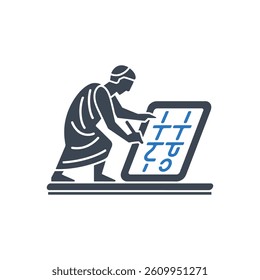 Scribe Writing Icon On White Background