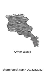 Scrible Design Map of Armenia vector illustration Eps 10 .