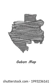 Scrible design map of Gabon. EPS 10 vector illustration .