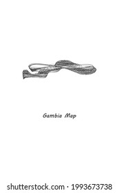 Mapa de diseño de Gambia Eps 10 ilustración vectorial