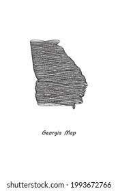 Scrible design map of Gergia Eps 10 vector illustration