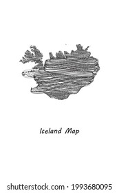 Scrible design map of Iceland Eps 10 vector illustration
