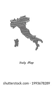 Scrible design map of Italy Eps 10 vector illustration