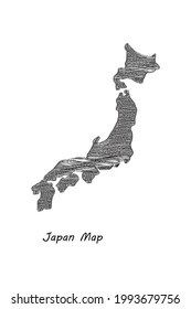 Scrible design map of Japan Eps 10 vector illustration
