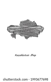 Scrible design map of Kazakhstan Eps 10 vector illustration