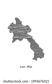 Scrible design map of Laos Eps 10 vector illustration
