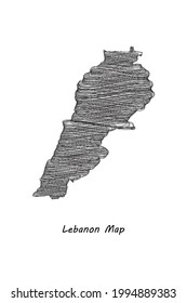 Scrible design map of Lebanon
