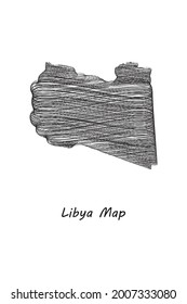 Scrible Design map of Libya Vector illustration .