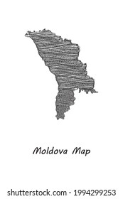 Scrible design Map of moldova