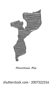 Scrible Design map of Mozambique Vector illustration .