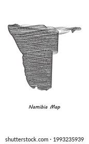 Scrible design map of Namibia. EPS 10 vector illustration .