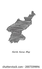 Scrible Design map of North Korea Vector illustration .