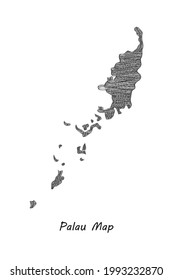 Mapa de diseño de Palau. Ilustración vectorial EPS 10 .