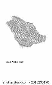 Scrible Design Map of Saudi Arabia vector illustration Eps 10 .