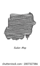 Scrible Design map of Sudan Vector illustration .